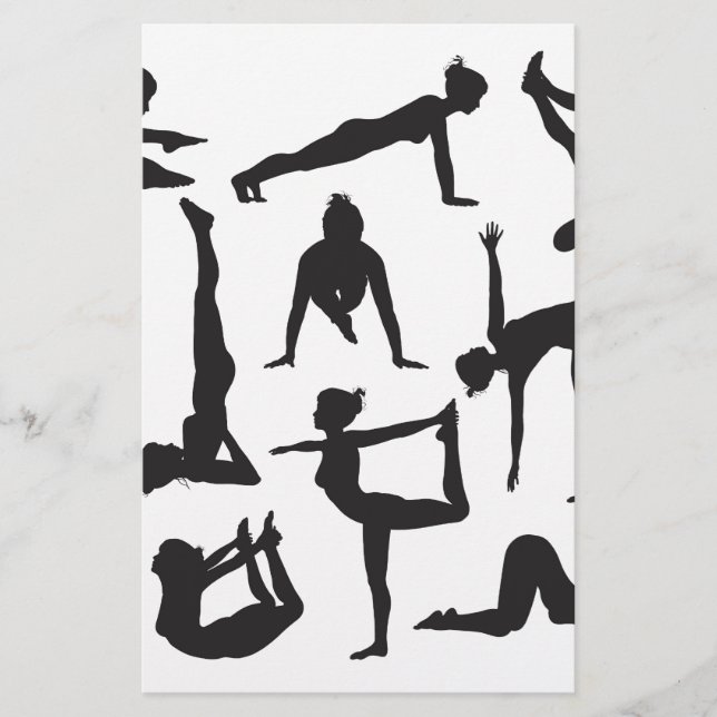 Lámina Yoga posa siluetas (Anverso)