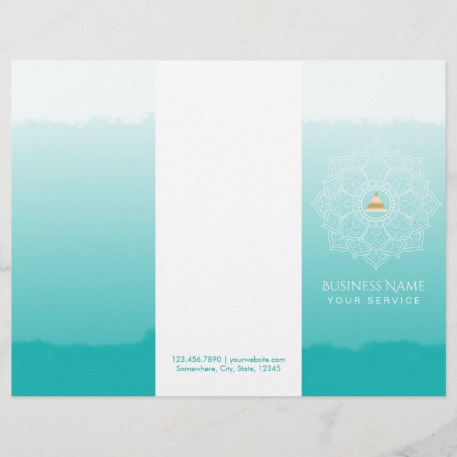 Lámina Yoga Spa Triángulo de Oro Mandala Triple de Acuare (Anverso)