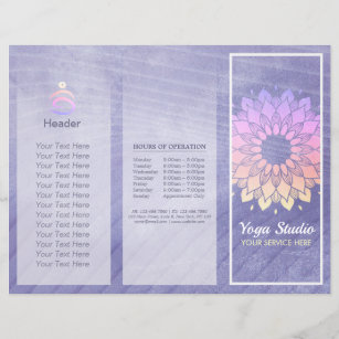Lámina Yoga Studio Tri-Fold Brochure Mandala