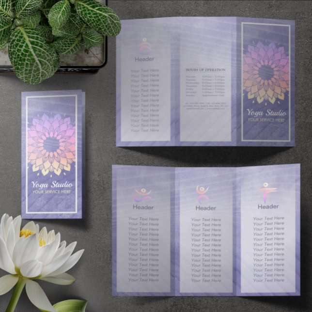 Lámina Yoga Studio Tri-Fold Brochure Mandala (Subido por el creador)
