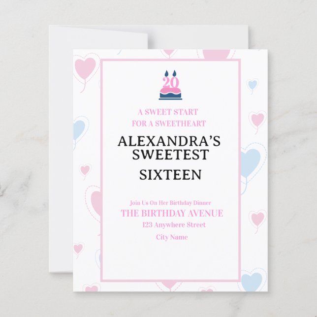 Lámina Your little favorite's birthday invitation (Anverso)