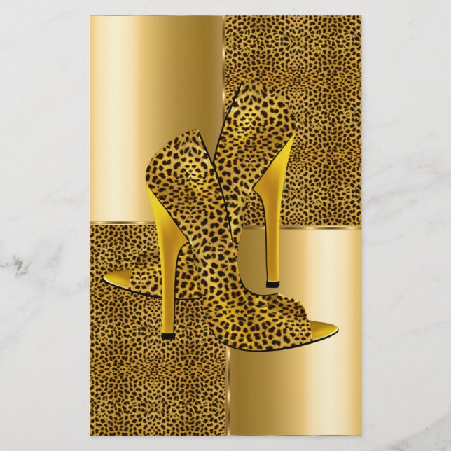 Lámina Zapatos de tacón alto con estampado de leopardo do (Anverso)