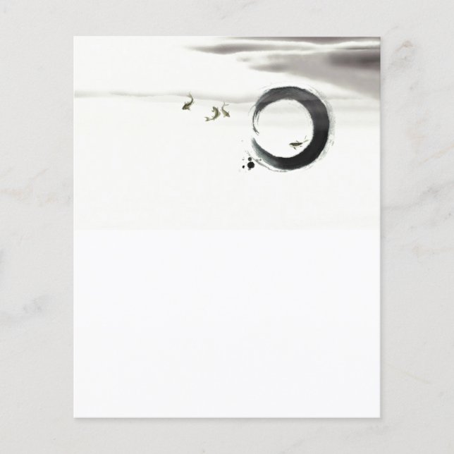 Lámina Zen Circle Enso Koi Pintura de arte (Anverso)