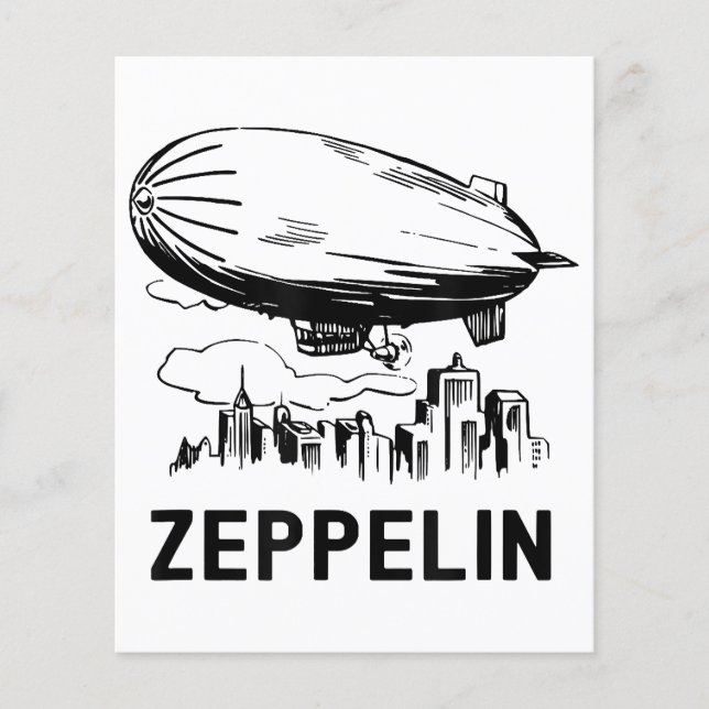 Lámina Zepelín Retro Vintage - Boceto de Dirigible (Anverso)