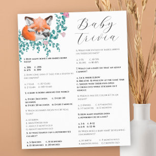 Lámina Zorrito - Trivia para Bebés Juego de Baby Shower