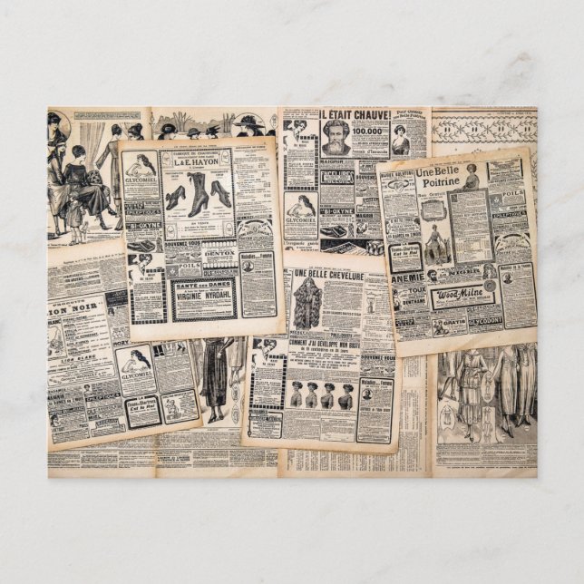 Láminas de anuncios de periódicos antiguos para de (Anverso)