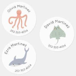 Láminas de nombres de Pegatinas de círculo imperme
