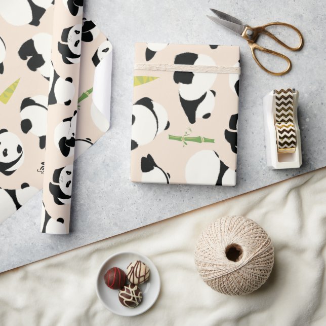 Láminas de papel para envolver a Baby Panda (Artesanía)