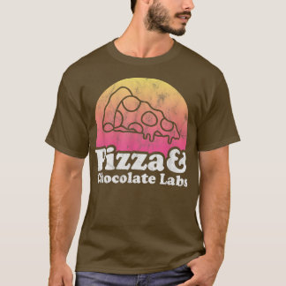 Láminas de pizza y chocolate o camiseta de laborat