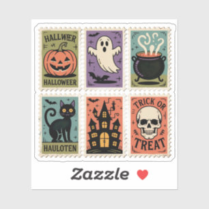 Láminas de sellos espeluznantes de Halloween vinta