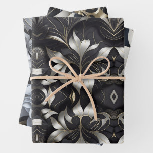 Láminas planas de papel de envolvimiento negro Mod
