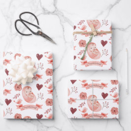 Láminas planas de papel para envolver a niños de 3