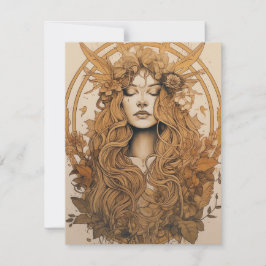 Lammas Harvest - Tarjeta de vacaciones Nórdica Ret