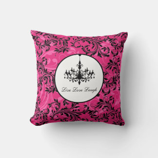 Lámpara blanca rosada, almohada de pergamino