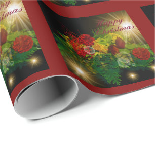 Lámpara brillante con papel de regalo para navidad