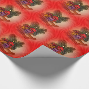 Lámpara brillante con papel de regalo para navidad