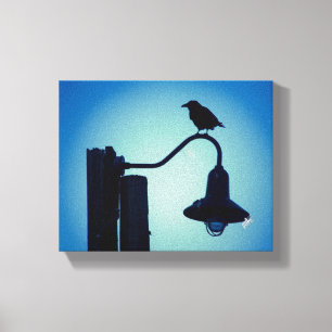 Lámpara colgante de pájaro posado Halo Azul Arte