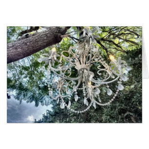 Lámpara de cristal de Shabby Chic White
