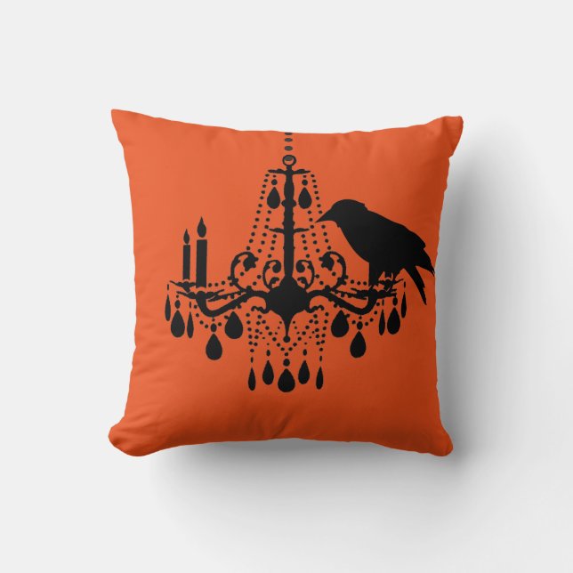 Lámpara de Halloween y almohada anaranjadas del (Anverso)