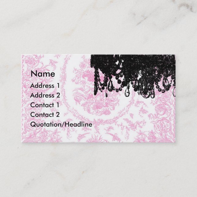 Lámpara de Paulette París y tarjetas de visita de (Anverso)