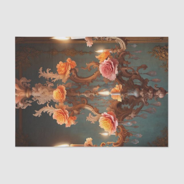 Lámpara Rococo Francés 4 Papel de descomposición (Anverso)