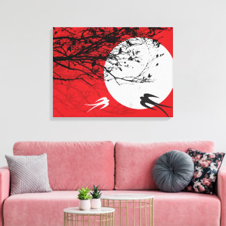 Lámpara Trague Silhouette Rojo Lienzo Envuelto