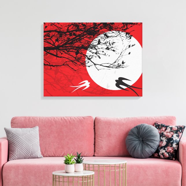 Lámpara Trague Silhouette Rojo Lienzo Envuelto (Insitu (Sala de estar))