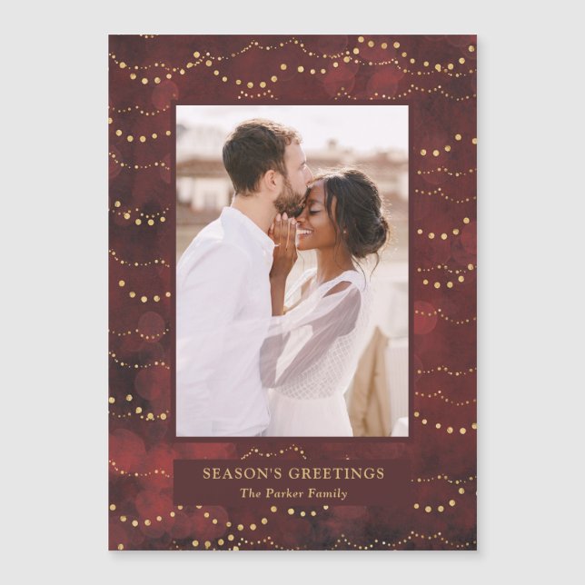 Lámparas de hadas de oro Elegante Tarjeta magnétic (Anverso)