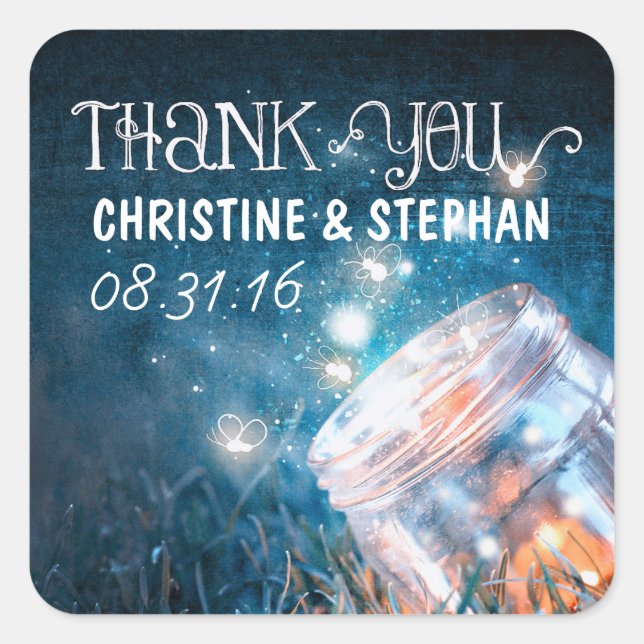 lámparas de noche pegatinas de bodas de tarro de m (Anverso)