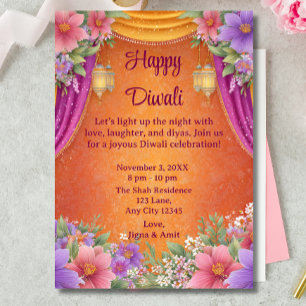 Lámparas de Tarjeta de Invitación de Feliz Vacacio