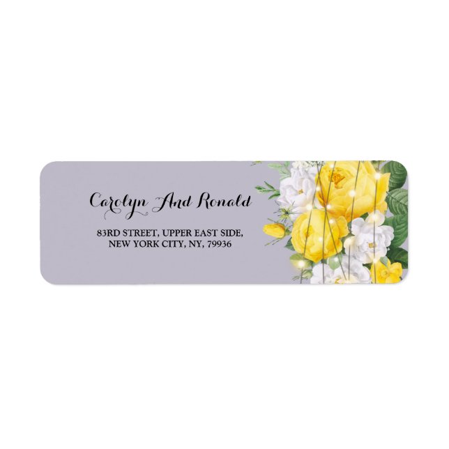 Lámparas rusas Etiqueta floral amarilla (Frente)