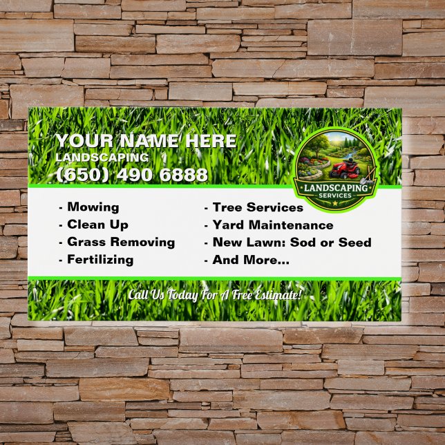 Landscaping Lawn Care Mower Business Card Grass (Subido por el creador)
