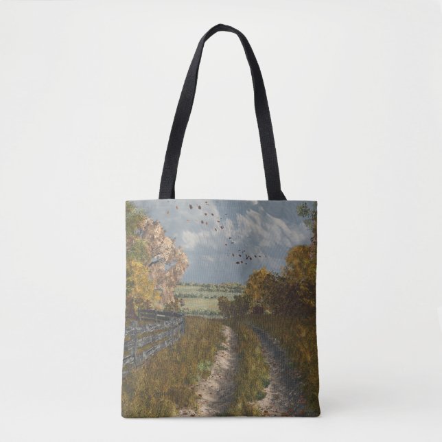 Lane rural en la bolsa de Tote otoño (Anverso)