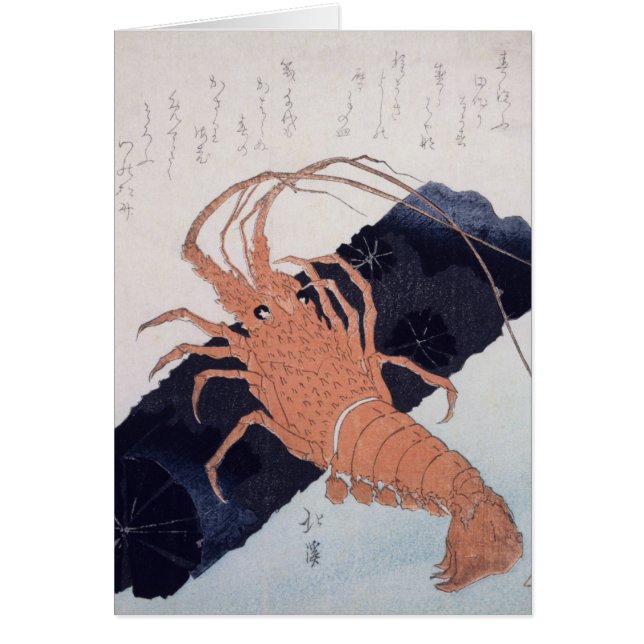 Langoustine con un bloque del carbón de leña, (Frente)