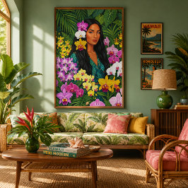 Lani en orquídeas impresión en lienzo
