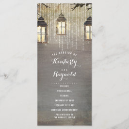 Lantern enciende programas de matrimonio rústico e