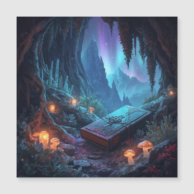 Lanterns, Mushrooms, and a Book (Anverso)