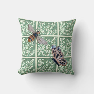 Lanza de almohada con follaje verde y polinizadore