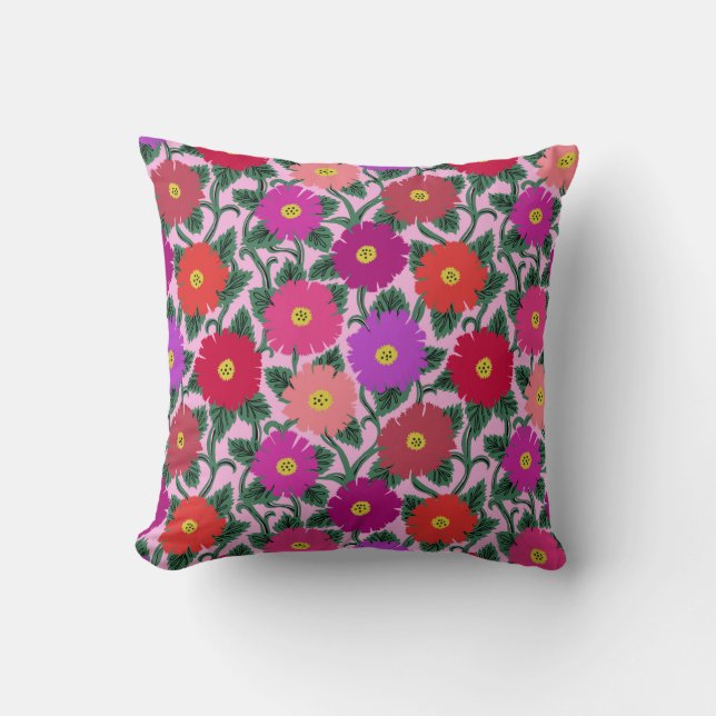 Lanza de almohada con tinta rosada y roja (Anverso)