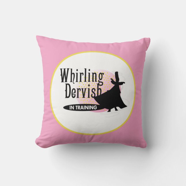 Lanza de almohada para chica en rosa y negro (Anverso)