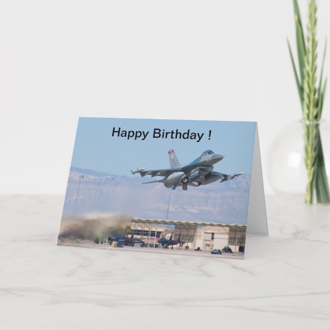 Lanzamiento del F-16 de la tarjeta del feliz (Anverso)