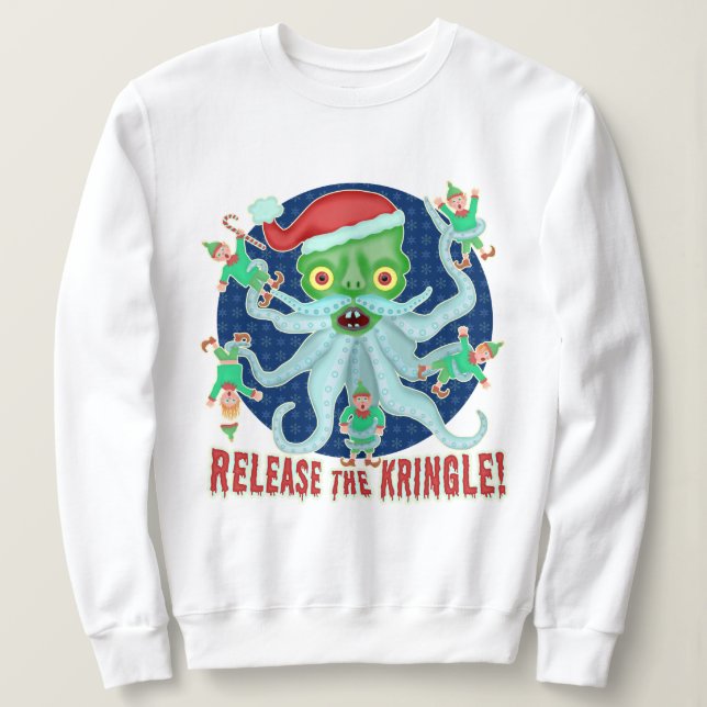 Lanzamiento divertido del suéter feo del navidad (Anverso del diseño)