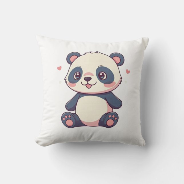 lanzar almohada con diseño lindo de bebé panda (Anverso)