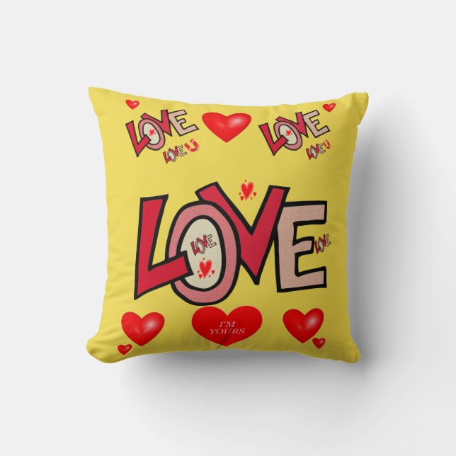 lanzar almohada decore valentines corazones (Anverso)
