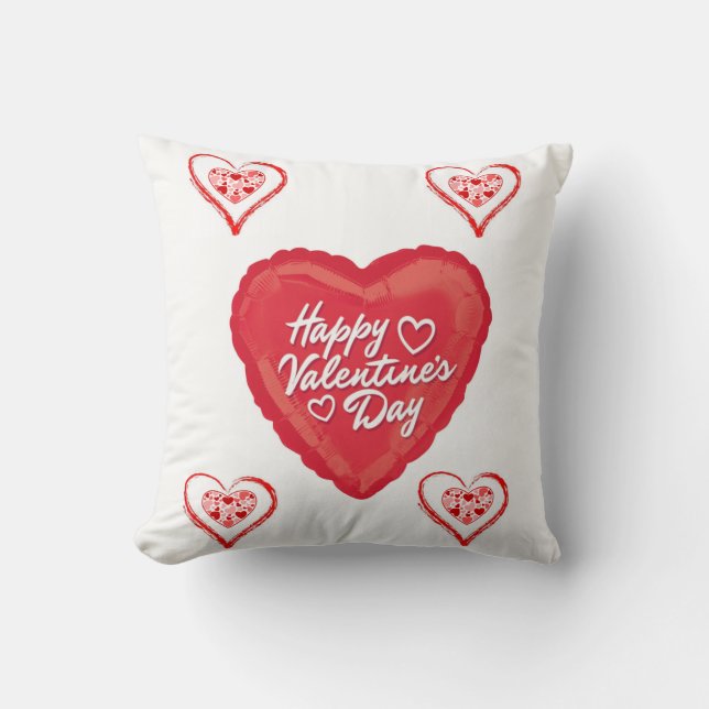 lanzar almohada decore valentines corazones (Anverso)