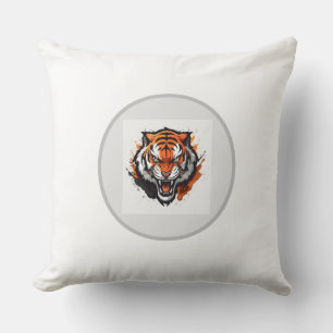 lanzar cubierta de almohada de un estilo tigre tan