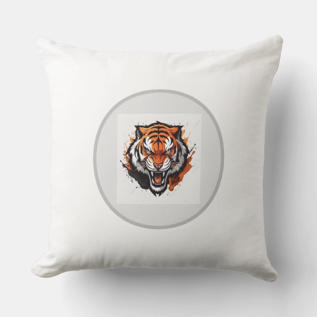 lanzar cubierta de almohada de un estilo tigre tan (Anverso)