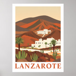 Lanzarote España Arte de viaje vintage Impresión d
