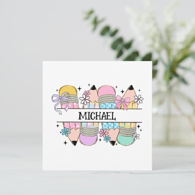 Lápiz de color lindo personalizado personalizado - (Anverso de pie)