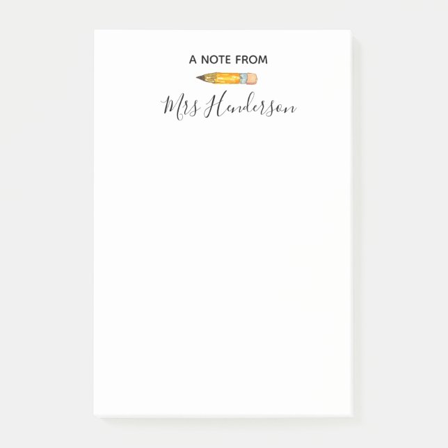 Lápiz de la nota de post-it del regalo del (Anverso)